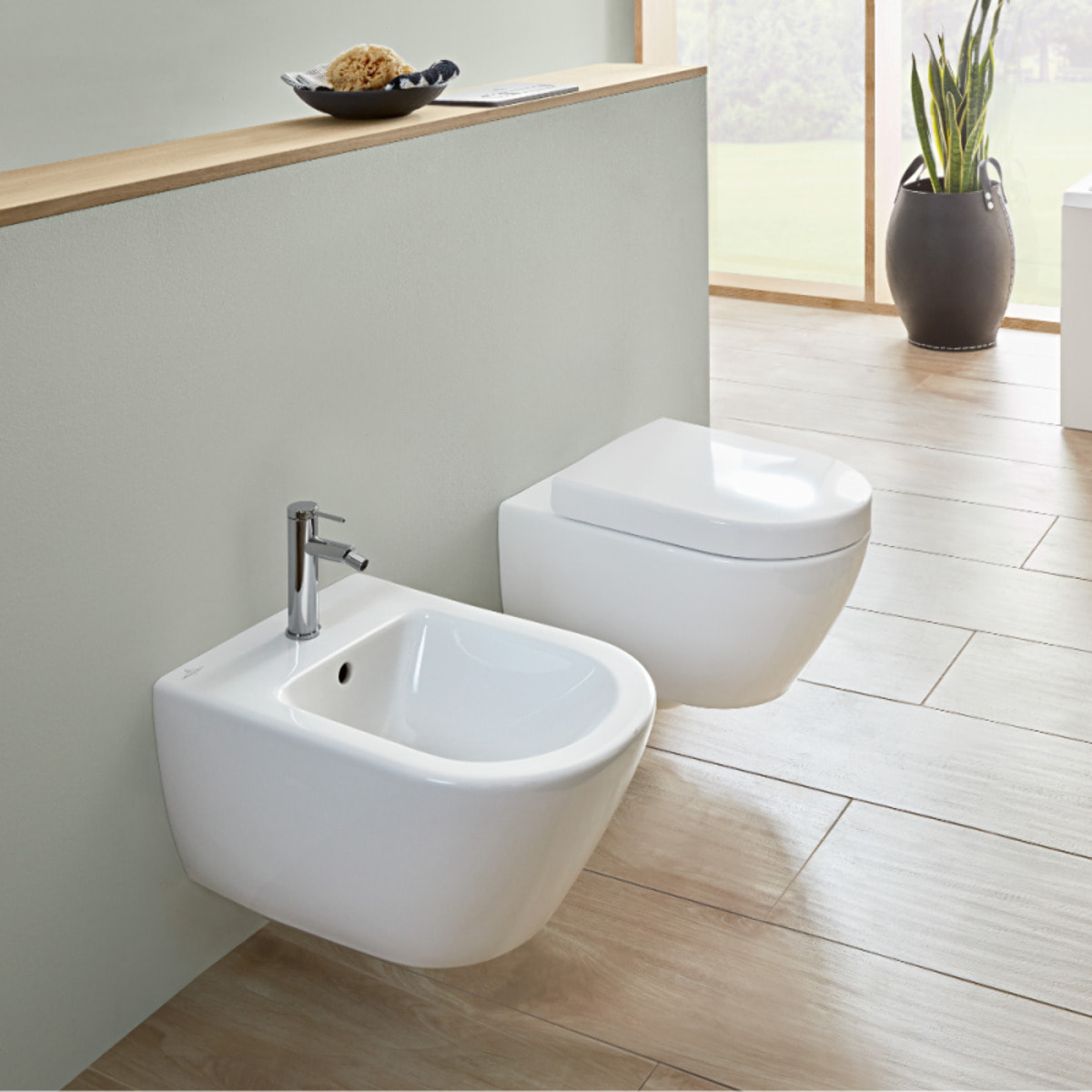 Pack bidet suspendu VILLEROY & BOCH Subway 2.0 + Bâti-support sol et mur Vi-connect