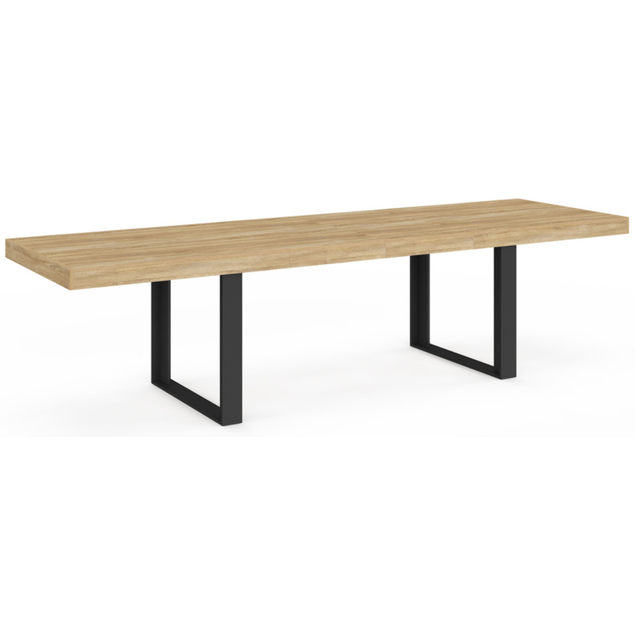 Table à manger extensible Brixton bois et noir 200-300cm