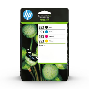Cartouche d'encre HP Pack Multipack 953 Originales (Noir + 3 Couleurs) - 3HZ51AE