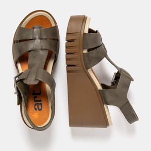 Sandalia de cuña 2084 ROMA KAKI/ CATANIA color Kaki