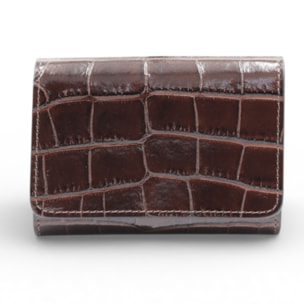 Cartera Cheval Firenze Cosmo Mini Croc Marrón Oscuro