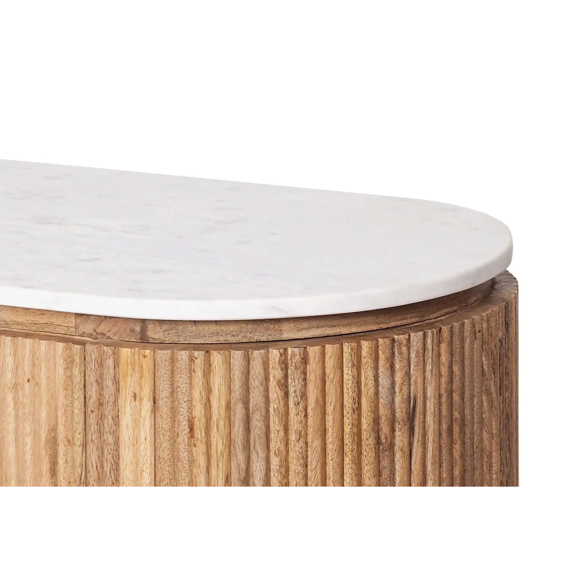 Mesa Centro Madera Mango Marmol Tyla 140x70x45 Cm
