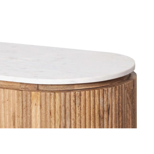 Mesa Centro Madera Mango Marmol Tyla 140x70x45 Cm