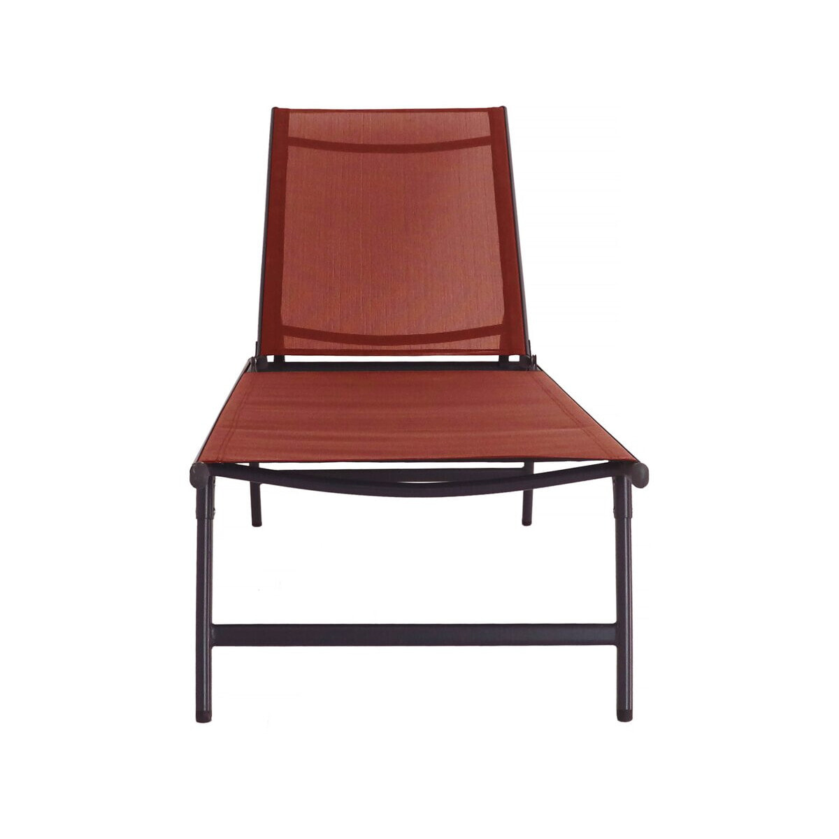 Lot de 2 bains de soleil en métal "Sublima" - 180 x 54 x 104 cm - Terracotta