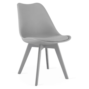 Set di 2 sedie Mark in polipropilene grigio con cuscino