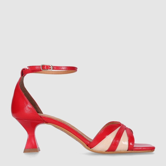 Sandalias - Rojo - Tacón: 4 cm