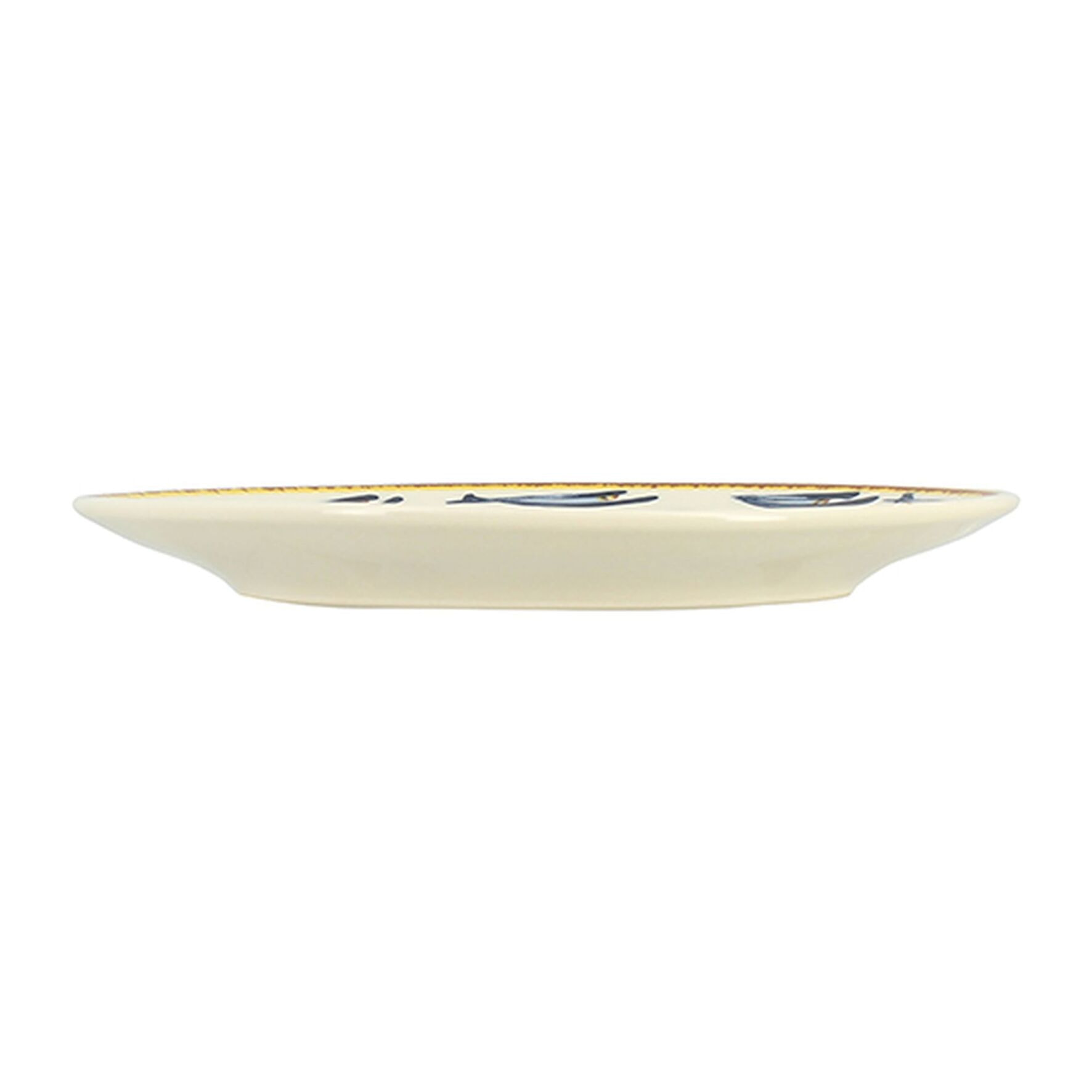 Lot de 6 assiettes à dessert 19cm en porcelaine à imprimé poisson MARIUS