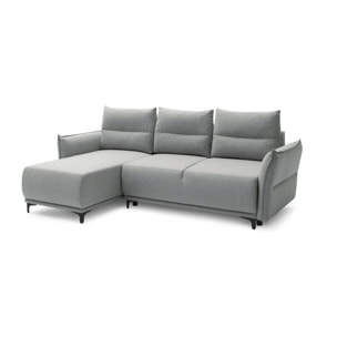 Arya - canapé d'angle réversible - convertible avec coffre - 4 places - style contemporain - Gris clair