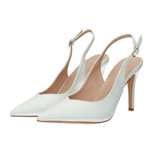 Décolleté sling back Donna Tata Italia Bianco