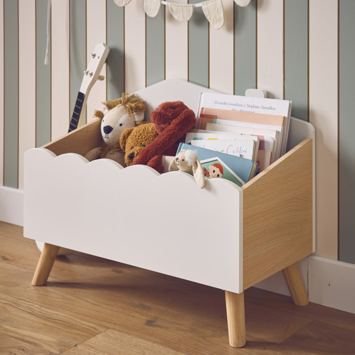 Coffre à jouets enfant décor bois AZUR