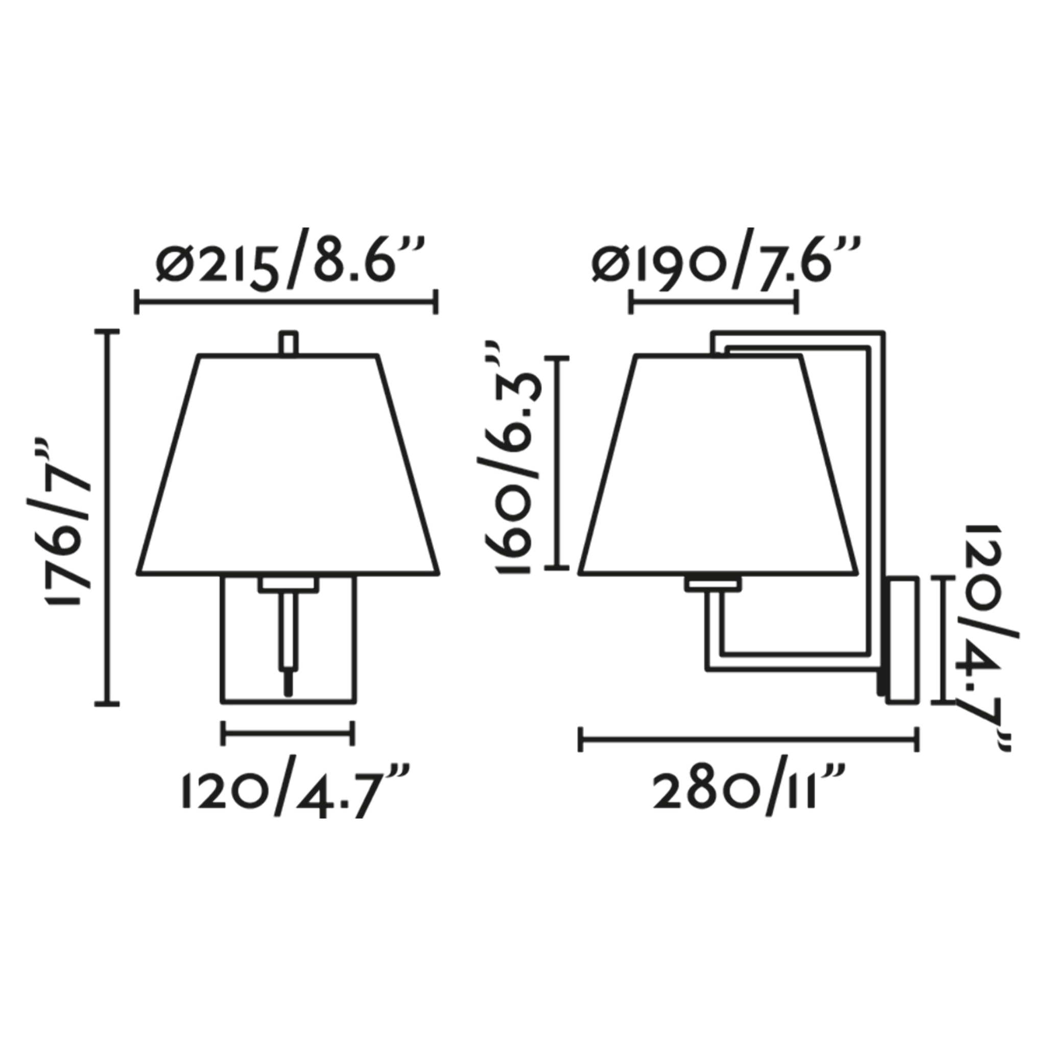 FRAME Lampada da parete nichel opaco/nera