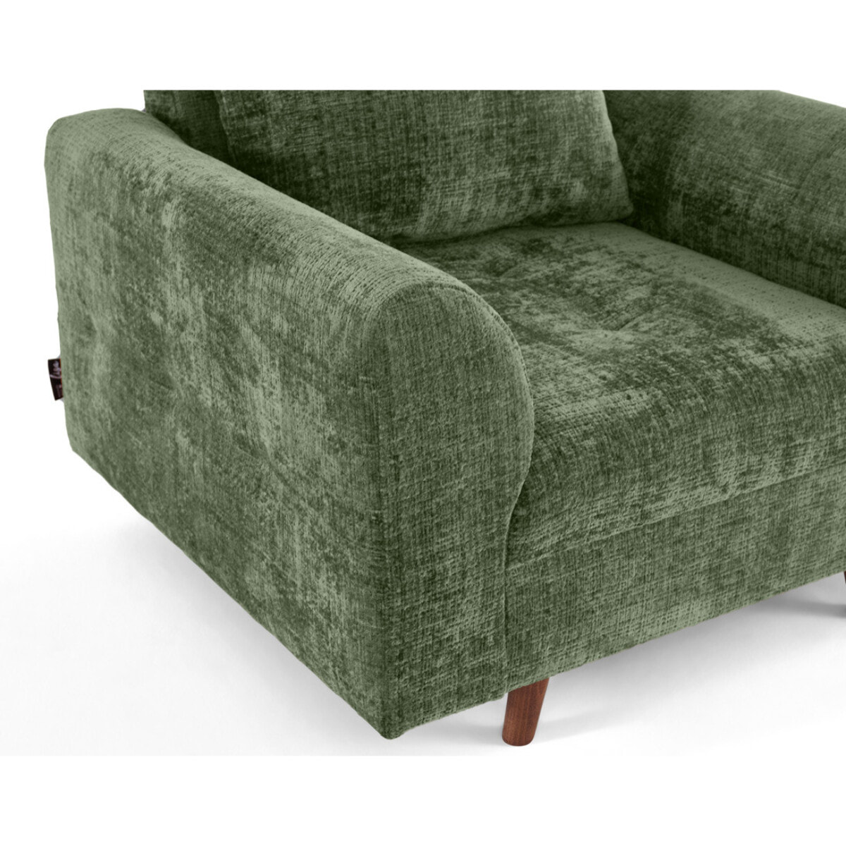 Rune - fauteuil en velours texturé - Vert sauge