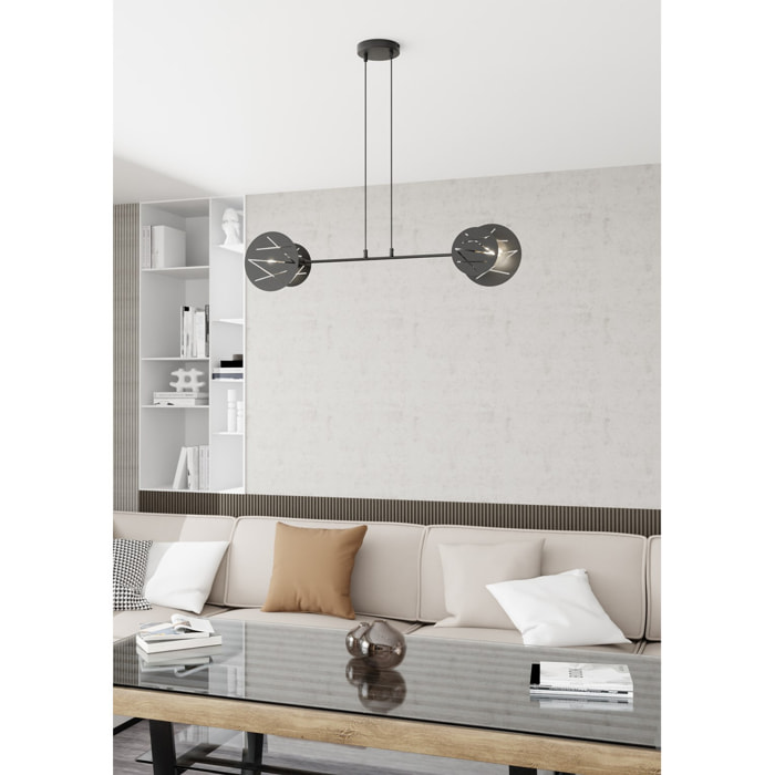 Lampada a sospensione Xotic in acciaio nero