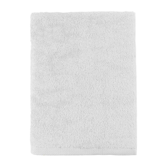 Serviette de bain unie en coton, AQUA, Blanc