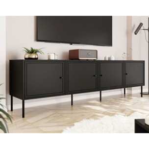 Lavaggi - meuble tv - 4 portes - 200 cm - Noir