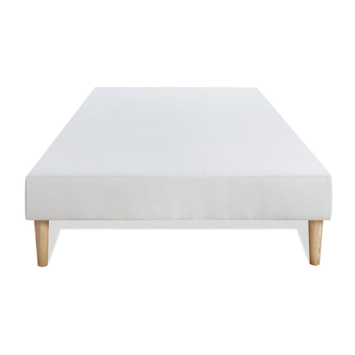 Ensemble Matelas Le Tendre - 28cm - Ressorts ensachés et mémoire de forme - Enveloppant - Sommier Tapissier Blanc