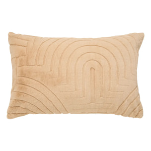 Coussin Arka rectangulaire 50x80cm effet fausse fourrure beige