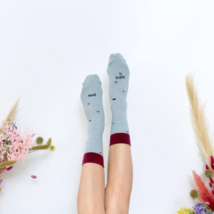 Calcetines "Mamá, te quiero" Corazones