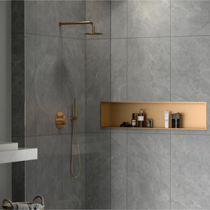 Timeless Niche de Douche à encastrer, Acier Inoxydable 304, 120x28x10cm, Cuivre brossé PVD