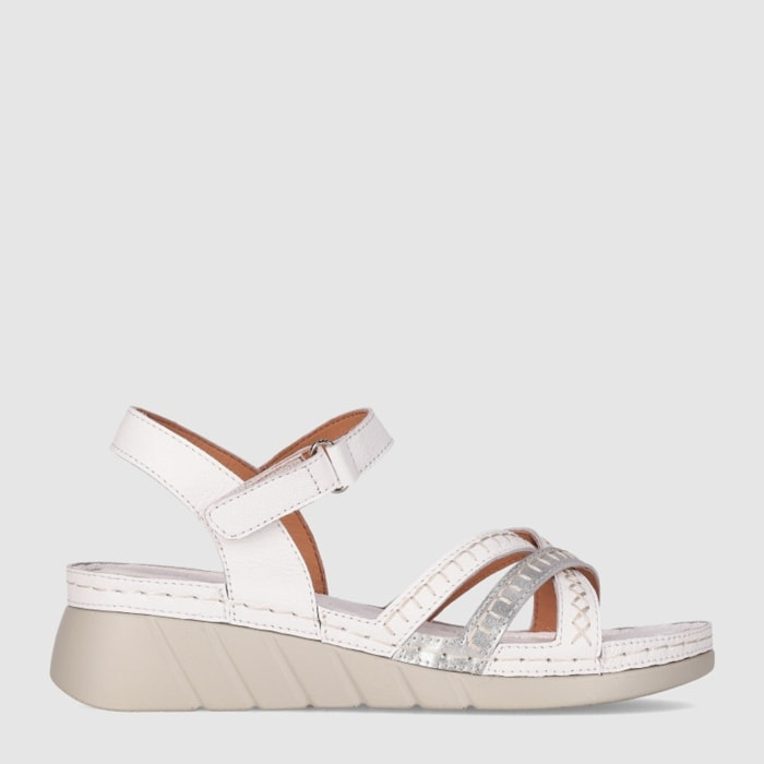 Sandalias de Piel - Blanco - Tacón: 3 cm