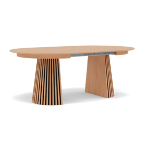 Freya - table à manger ronde extensible - effet bois - 4 à 8 personnes - Bois