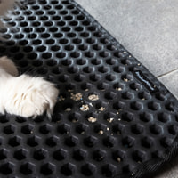 Tappetino per lettiera per gatti - nero - 43x60x1,5 cm