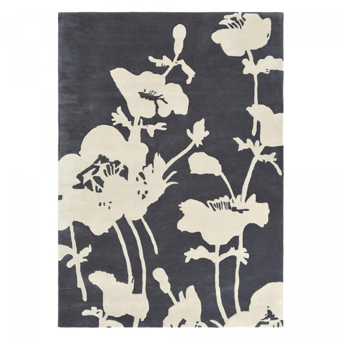 Tapis salon et chambre fait à la main en laine motif floral KAMA