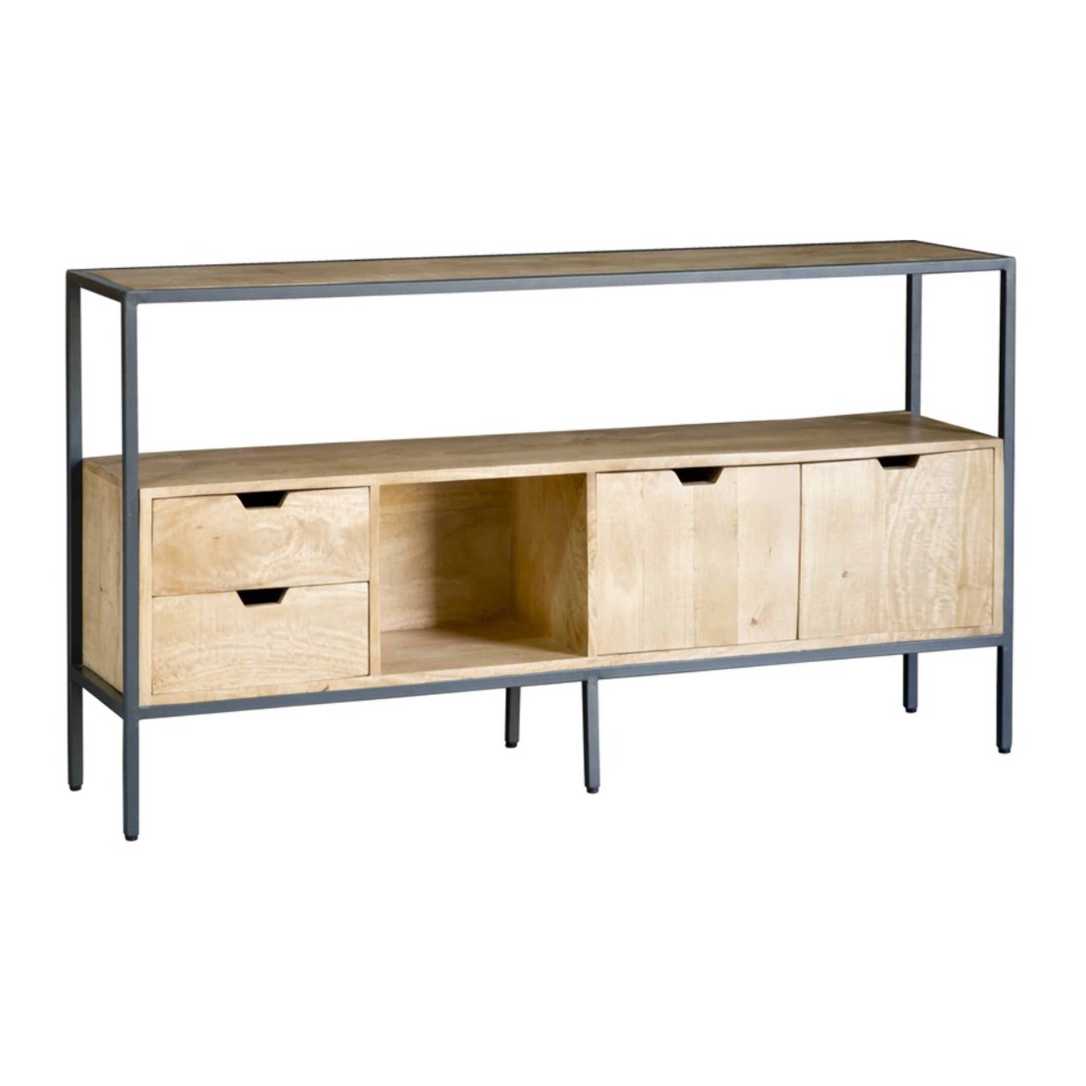 Buffet Boston -bois massif de manguier-couleur bahamas naturelles 155 x 85 x 35 cm