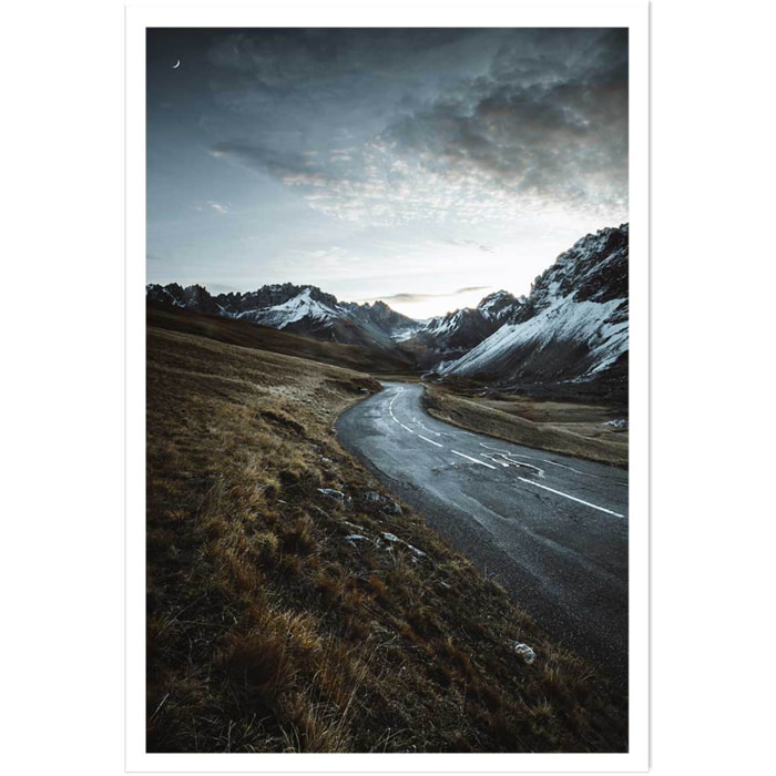 Affiche paysage sur la route du galibier Affiche seule