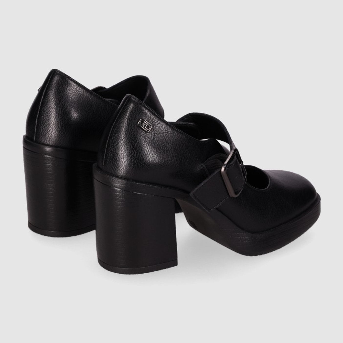 Zapatos de Piel - Negro - Tacón: 6 cm