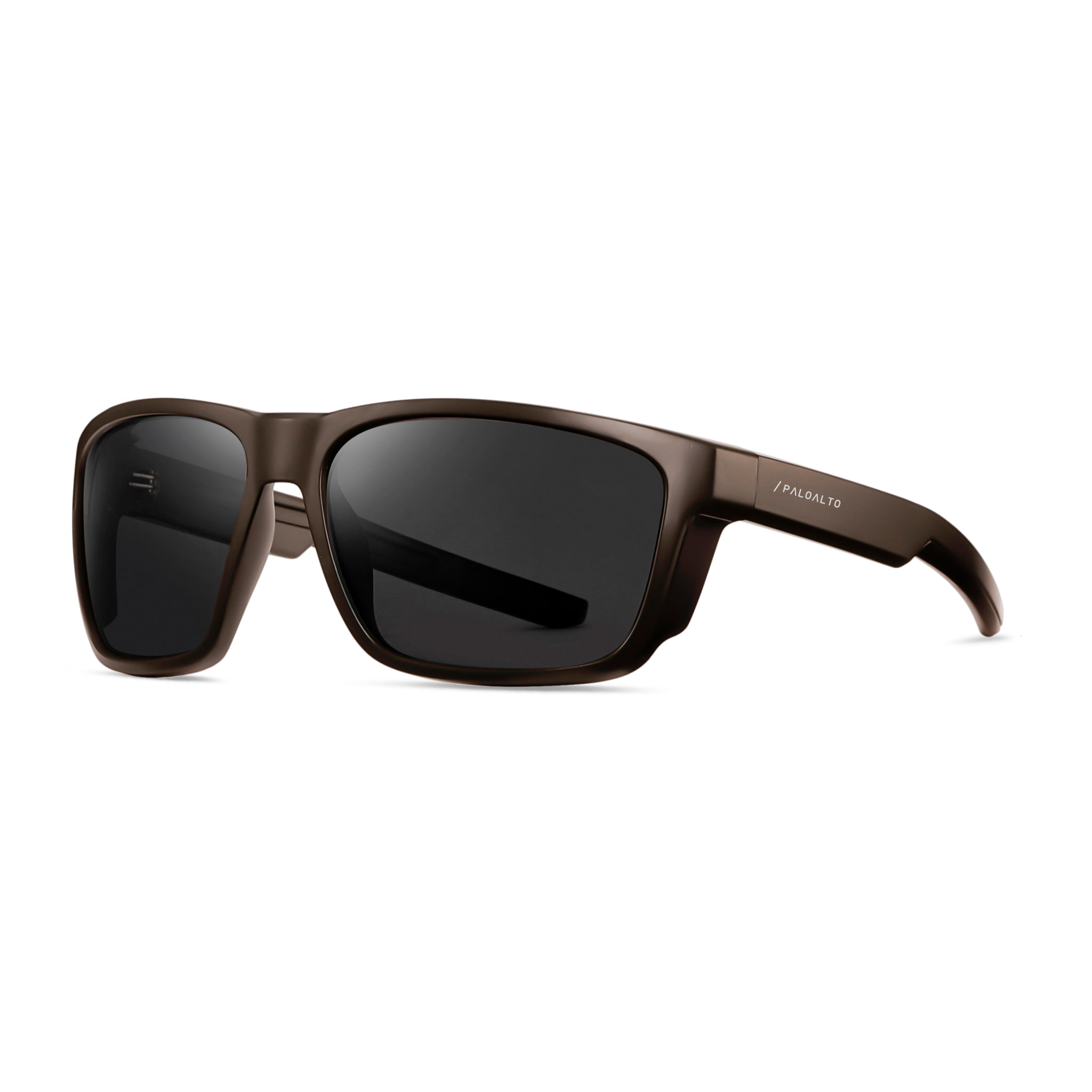 Gafas PALOALTO modelo KITESURF en color Montura marrón mate con lentes polarizadas ahumadas.