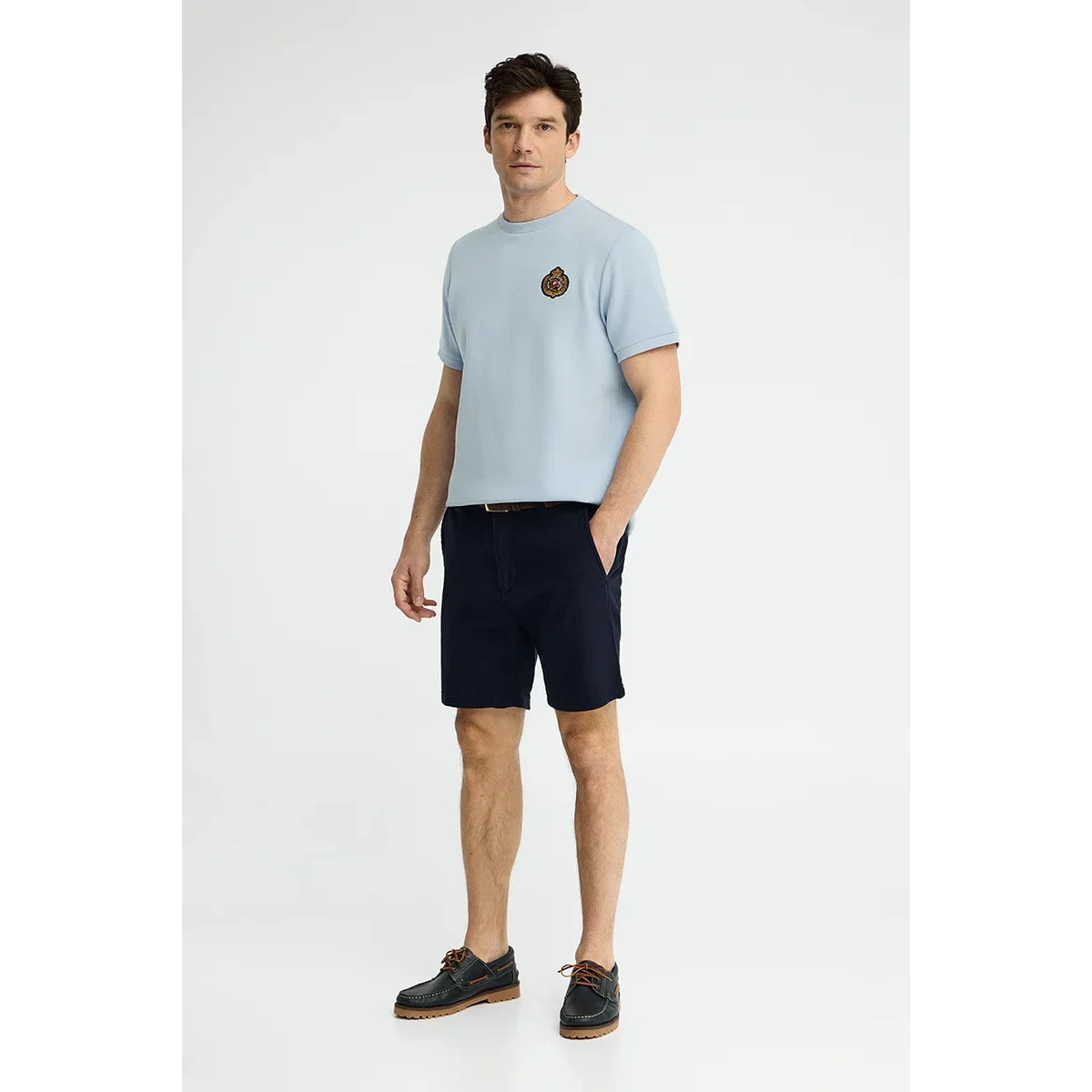 Camiseta azul claro de manga corta con logo náutico Polo Club