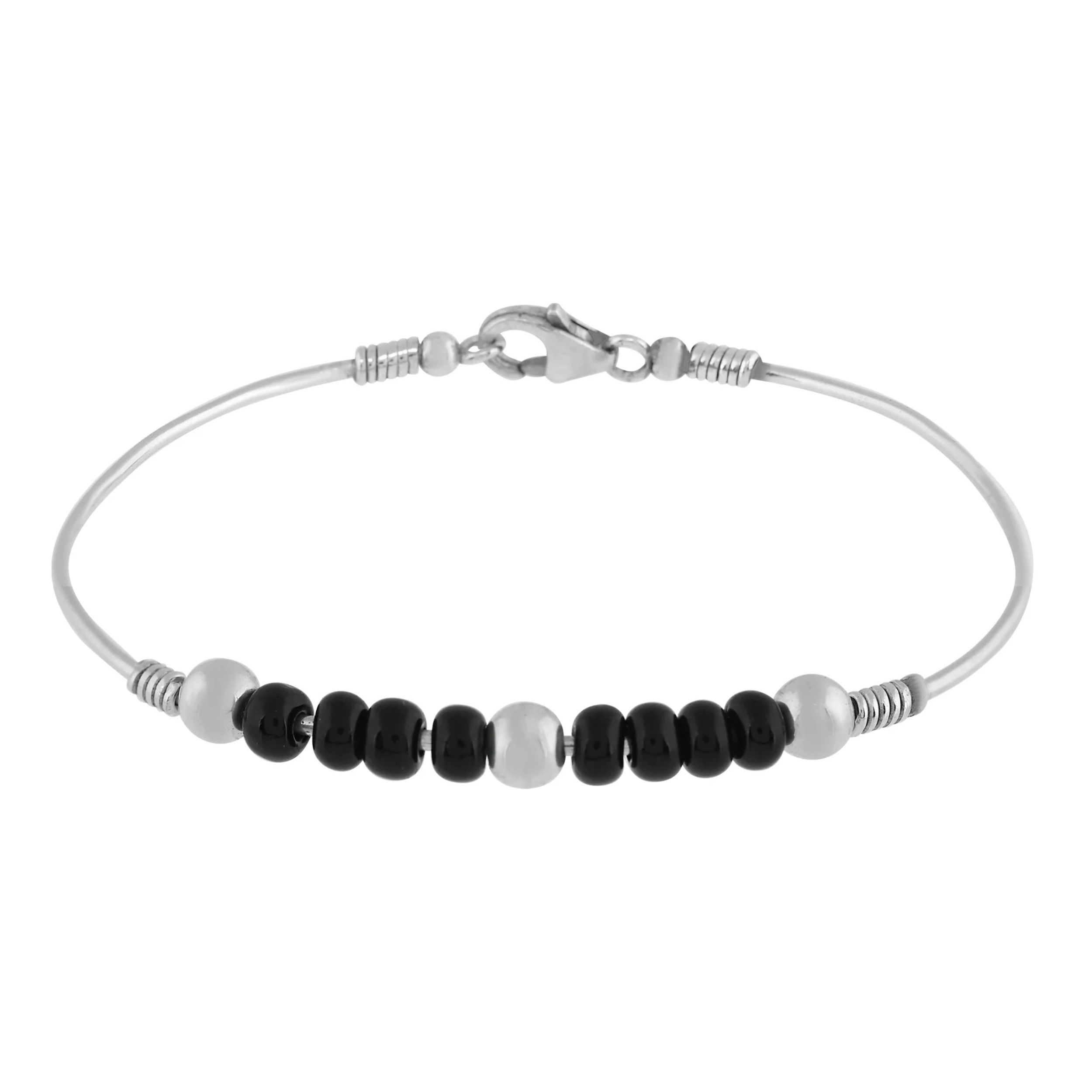 Pulsera plata "Plata Única" Dálmata negro plata 925