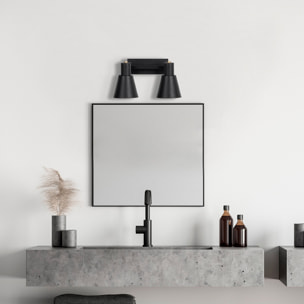 Aplique de pared, metal , negro, 38x21x21, casquillo 2 x E27 Max 40 W