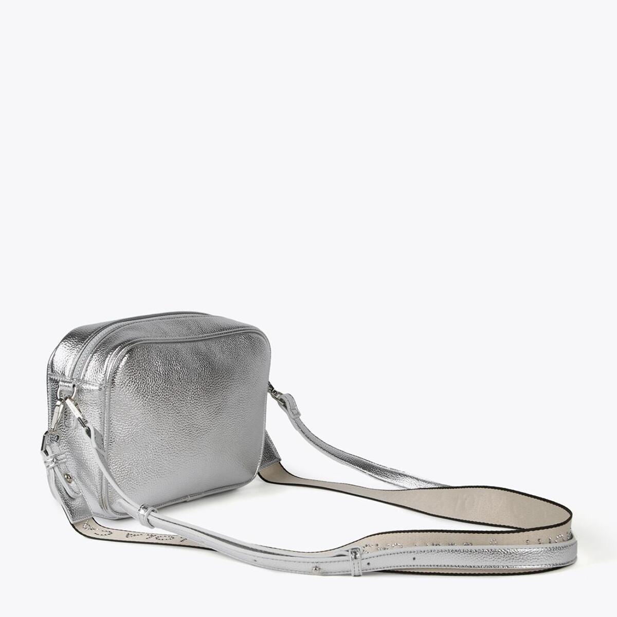 Borsa a tracolla monogrammi metallizzata