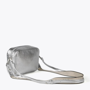 Borsa a tracolla monogrammi metallizzata
