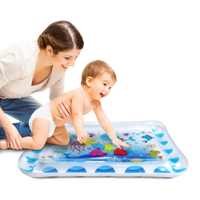 DAM Colchoneta hinchable infantil diseño vida marina. 70x50cm. 66x46x10 Cm. Color: Azul