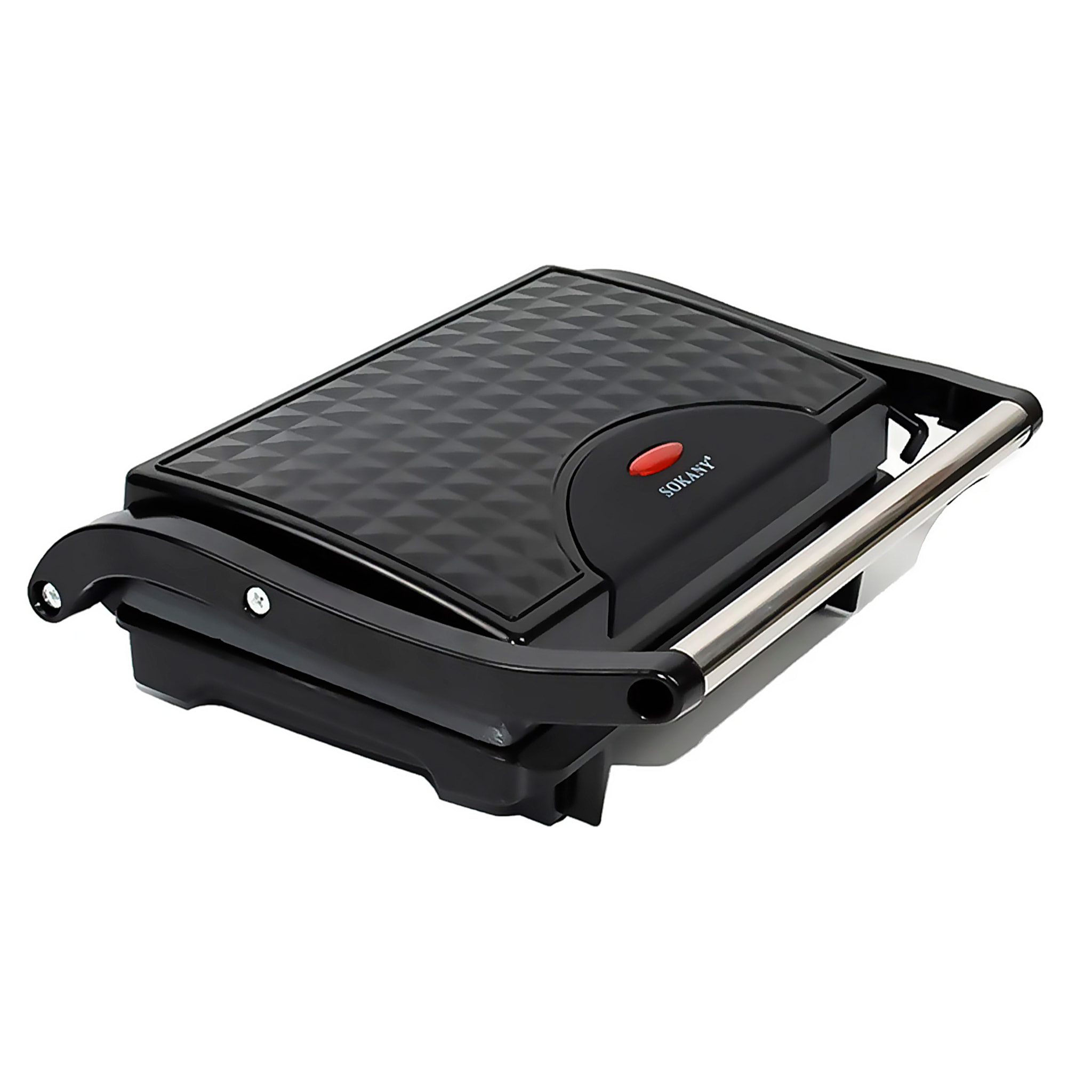 Gril de 1200W. Doble placa de cocción, antiadherente, lavable en lavavajillas.
