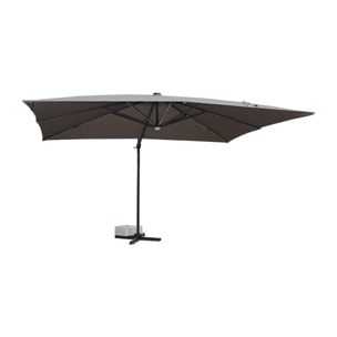 Parasol LED 3 x 4 m gris VALIANO