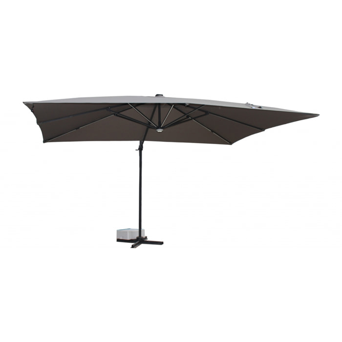 Parasol LED 3 x 4 m gris VALIANO