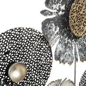 Déco murale "Fleurs" métal 50x50cm