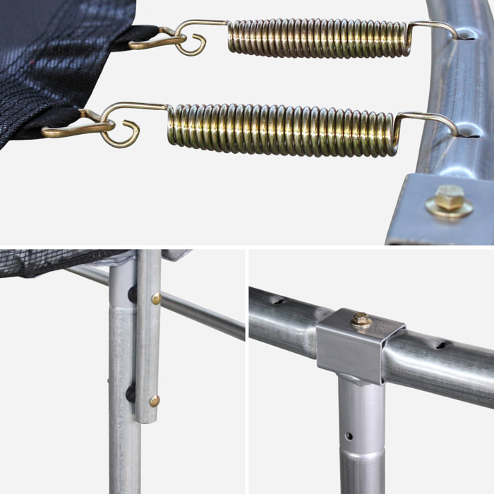 Trampoline rond Ø 400cm gris avec son filet de protection - Mercure - Trampoline de jardin 400 cm 4m| Qualité PRO. | Normes EU