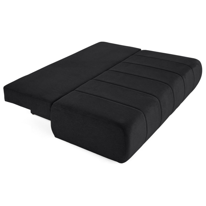 Harper - canapé 3 places convertible avec coffre en tissu texturé - Noir