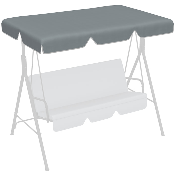 Toldo de Repuesto para Columpio de 2 Plazas Toldo Recambio para Balancín Cubierta de Reemplazo Protección UV50+ para Jardín Terraza Patio 192x144 cm Gris Oscuro