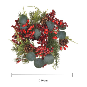 Corona natalizia - Pezzi 2 - 30xH9x30cm - Bianchi Dino SpA