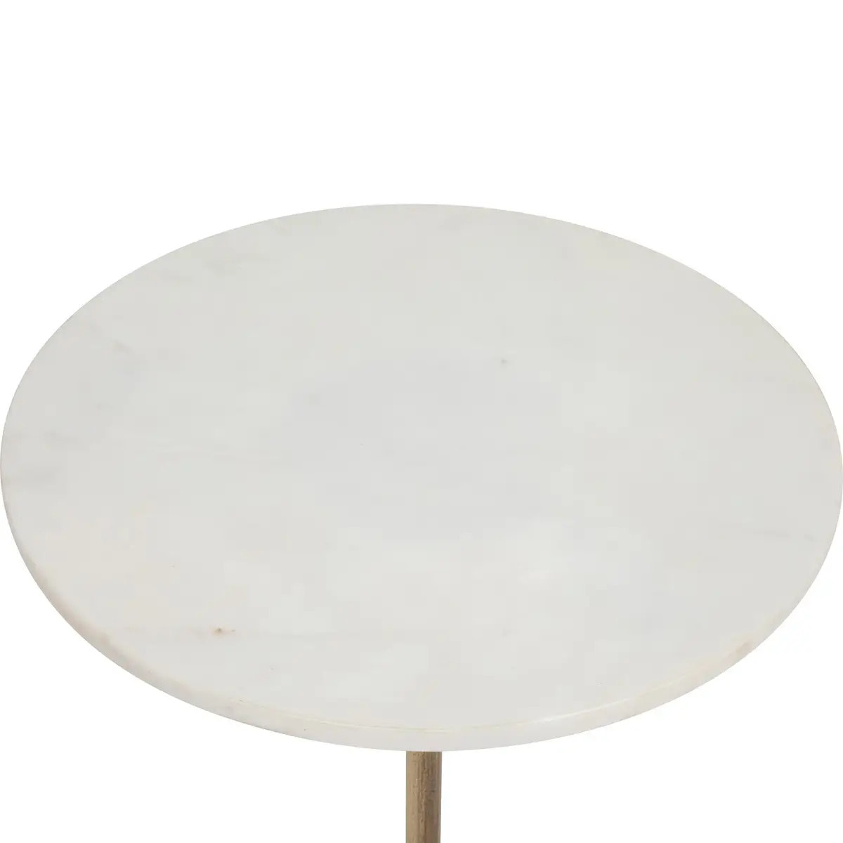 Table d'appoint "Ilian" - marbre et métal - blanc