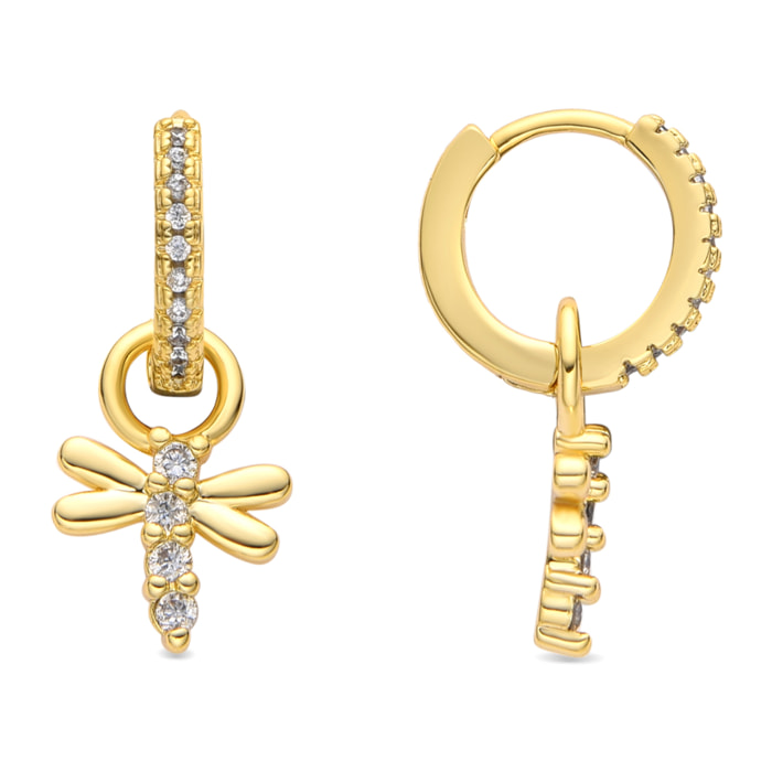 Pendientes acabado oro amarillo de 18k y Circonita Brillante