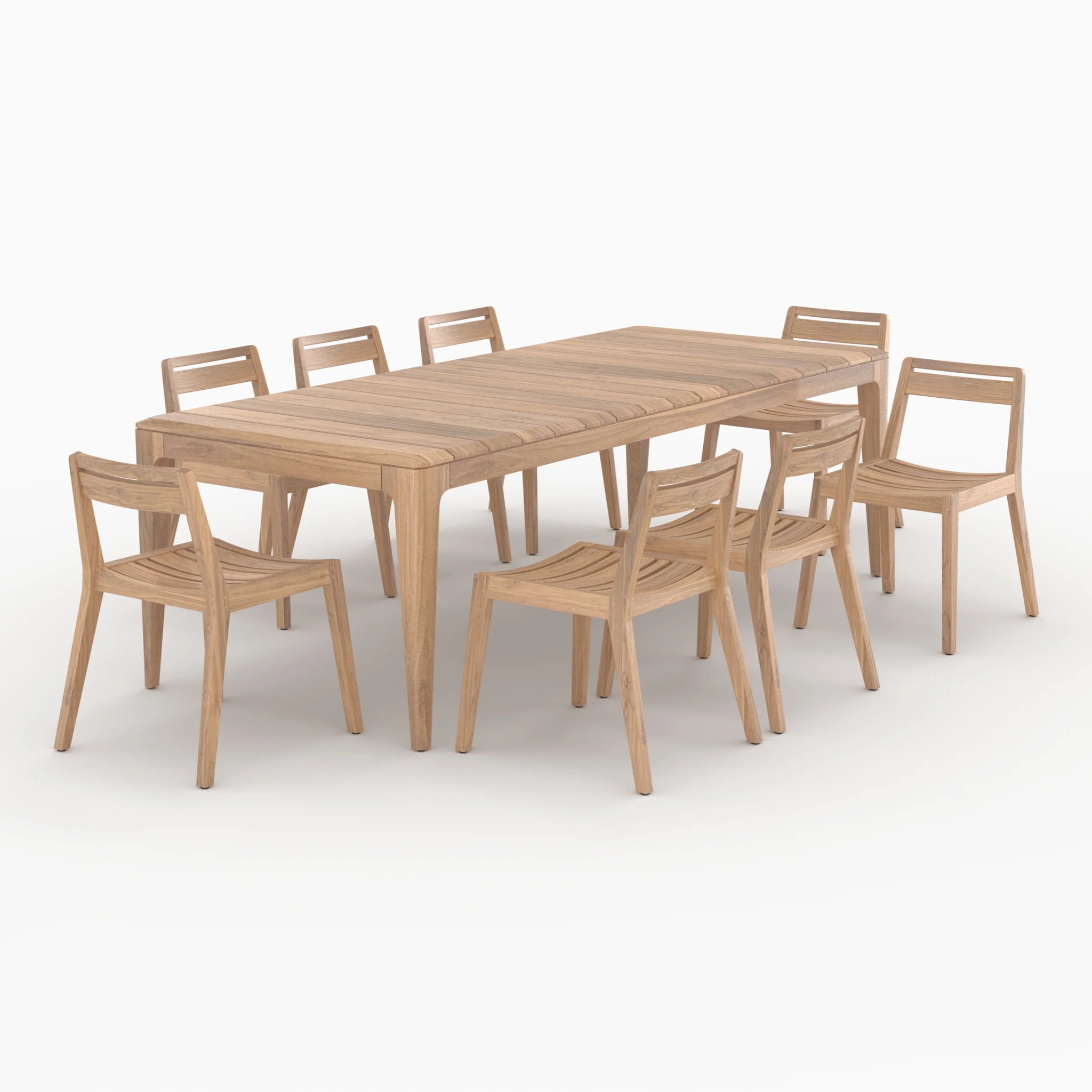 Table et chaises de jardin 8 personnes en bois de teck recyclé - Nonza