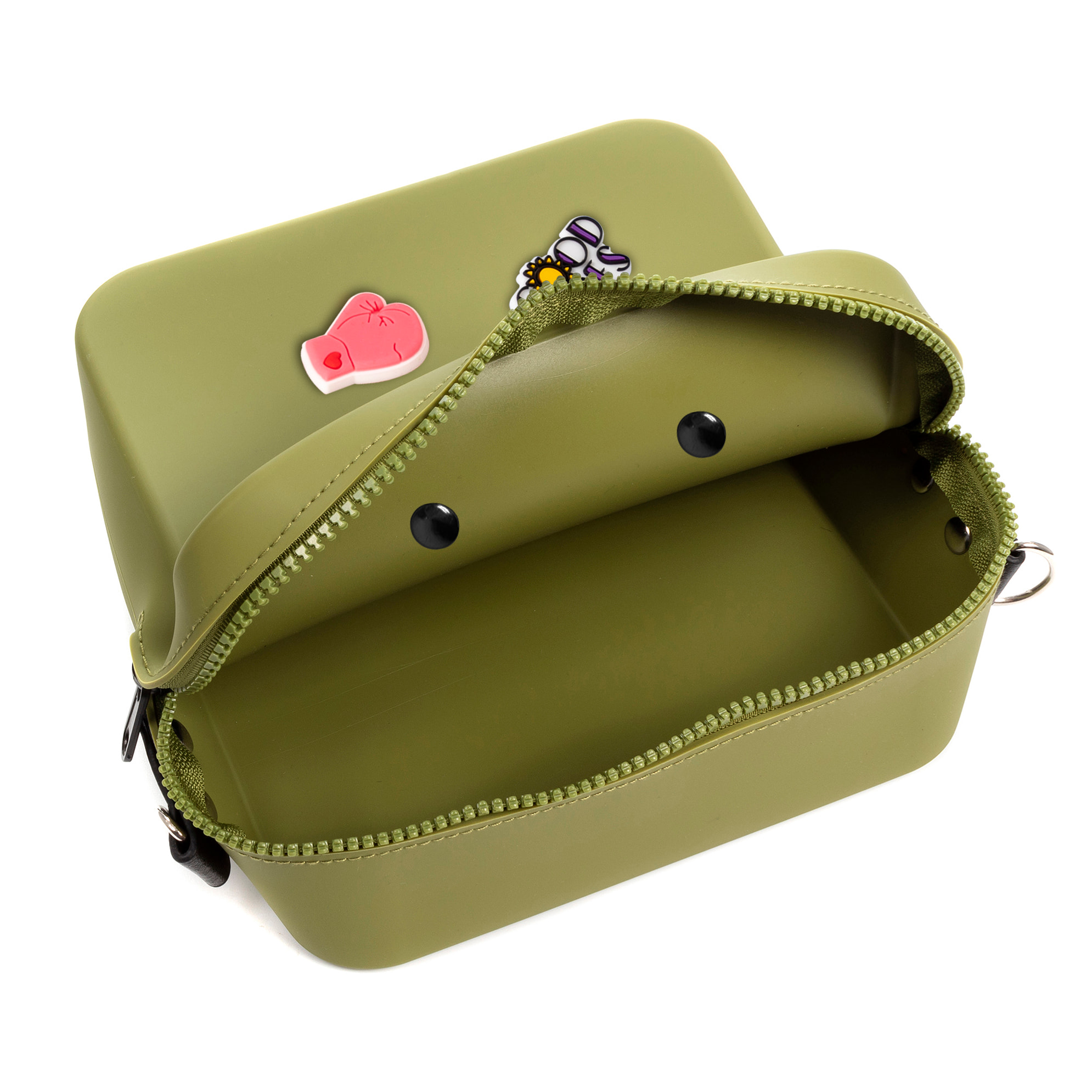 Villimpenta bolso bandolera cuadrado de silicona, con correa de diseño, intercambiable.