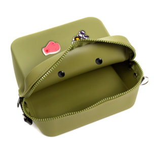 Villimpenta bolso bandolera cuadrado de silicona, con correa de diseño, intercambiable.